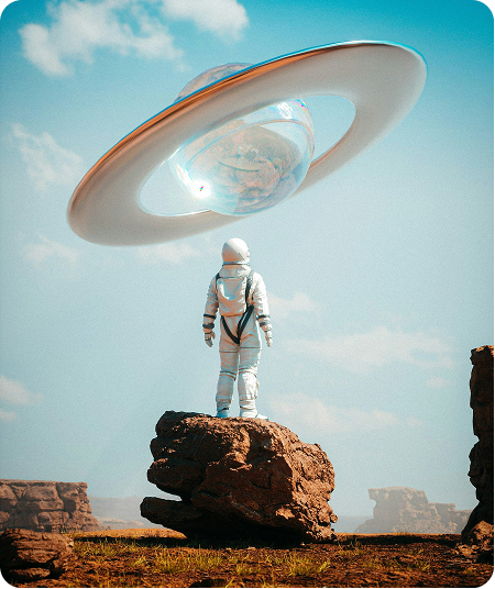 Astronaute devant une planete