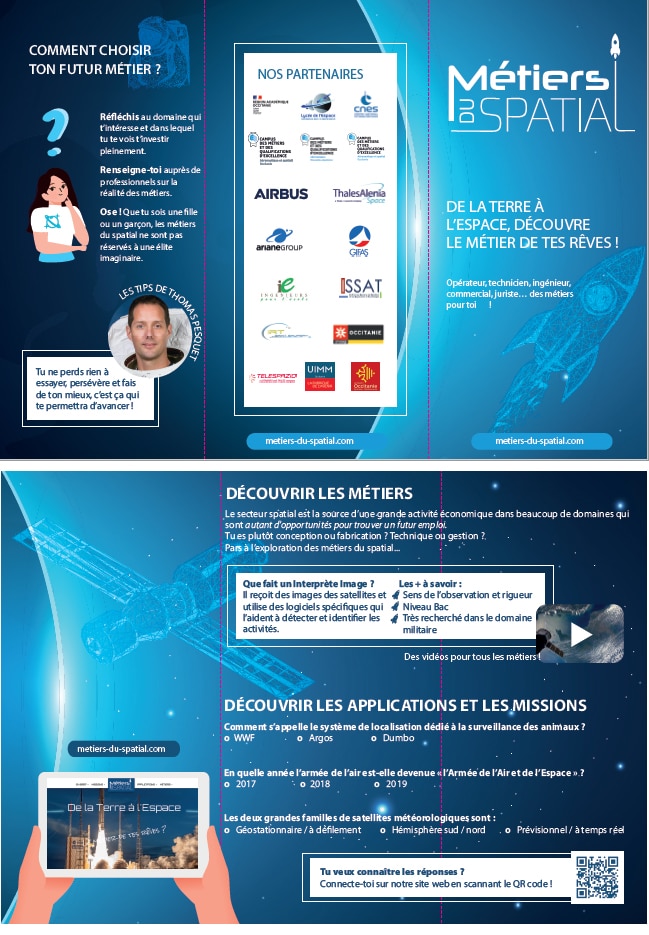 Flyer Métiers du spatial Flyer du site des Métiers du spatial